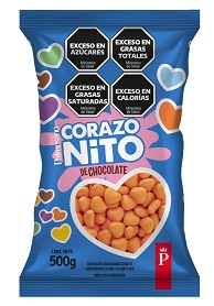 LENTEJA CHOCOLATE CORAZON X 500GR NARANJA