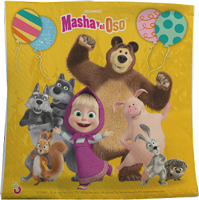 SERVILLETA PREMIUM IMPRESA X 20 MASHA Y EL OSO