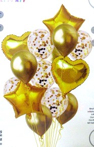 SET 14 GLOBOS DORADO