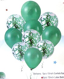 SET 10 GLOBOS COLOR VERDE