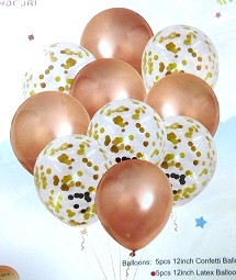 SET 10 GLOBOS COLOR ROSA GOLD