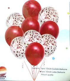 SET 10 GLOBOS COLOR ROJO