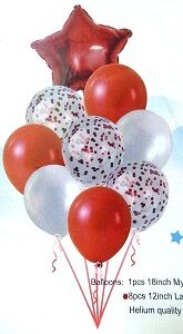 SET 9 GLOBOS ESTRELLA ROJO