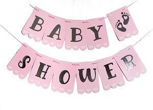 BANDERIN BABY SHOWER ROSA