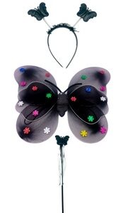 ALAS MARIPOSA SET NEGRA