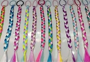 EXTENSION TRENZA CON PERLAS TRICOLOR