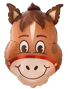 GLOBO FOIL SILUETA 15P CARA CABALLO