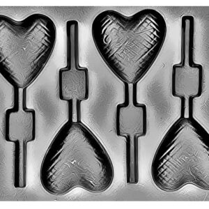 PLACA CHUPETIN CORAZON X4