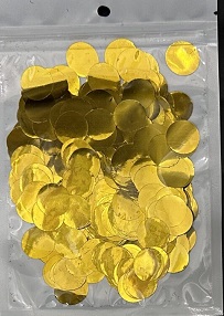 CONFETTI METAL X10G REDONDO DORADO