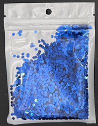 CONFETTI METAL X10G HEXAGONAL AZUL