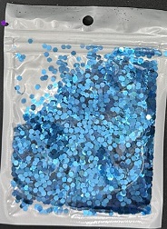 CONFETTI METAL X10G HEXAGONAL CELESTE