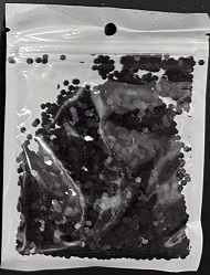 CONFETTI METAL X10G HEXAGONAL NEGRO