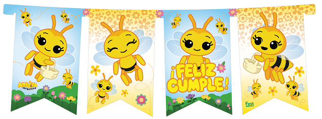 BANDERIN FELIZ CUMPLE X 1 ABEJITA