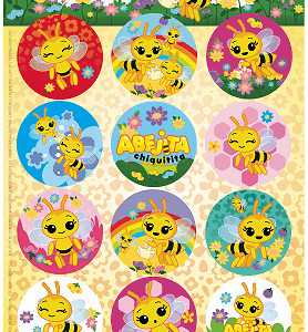 STICKERS AUTOADHESIVOS X24 ABEJITA