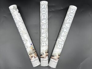 LANZAPAPELES CAÑON 40CM PLATEADO