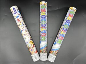 LANZAPAPELES CAÑON 40CM MULTICOLOR METAL