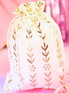 BOLSA ALPILLERA BCA CON STAMPING ORO X 10