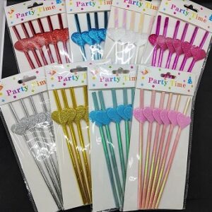 SORBETE POLIPAPEL METALIZADO CON CORAZON X6