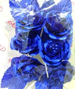 FLOR CAMELIA TELA X6 AZUL