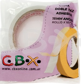 CINTA ADHESIVA DOBLE FAZ 18MM X 10MTS