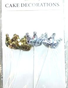 ADORNO PINCHE CORONA CON LENTEJUELAS X4