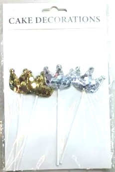 ADORNO PINCHE CORONA CON LENTEJUELAS X4