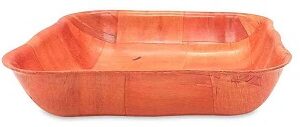 BOWL MADERA 15CM CUADRADO CON ONDAS