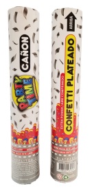 LANZAPAPELES 30CM CONFETTI PLATEADO