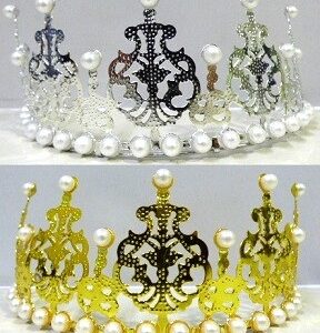 CORONA METAL TIARA CON PERLAS CHICA
