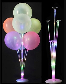 CENTRO DE MESA PARA 7 GLOBOS CON LUZ