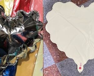 GLOBO FOIL 18P CORAZON ONDAS CREMA