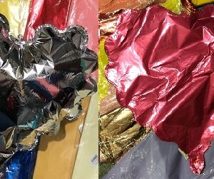 GLOBO FOIL 18P CORAZON ONDAS FUCSIA