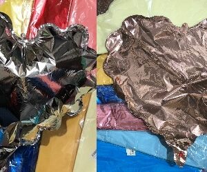 GLOBO FOIL 18P CORAZON ONDAS ROSA GOLD