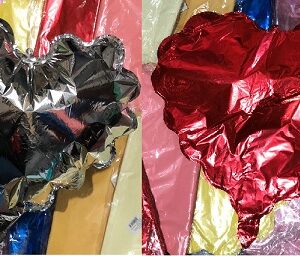 GLOBO FOIL 18P CORAZON ONDAS ROJO