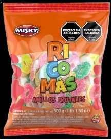 CARAMELO GOMA X 500G ANILLOS FRUTALES