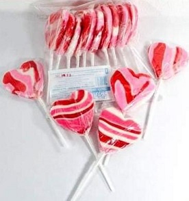 CHUPETIN CORAZON X 10 U ROSA