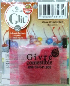 BRILLANTINA COMESTIBLE X 4 ROJO