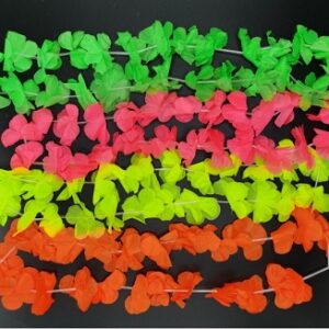 COLLAR HAWAIANO TELA FLUO X 12 LISO