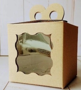 CAJA MINI REGALO MICRO MARRON 11X11X11CM