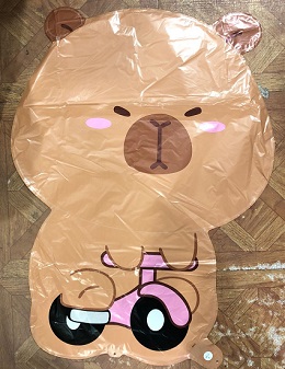 GLOBO FOIL SILUETA CAPIBARA EN BICI