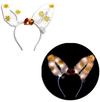 VINCHA NAVIDEÑA CON LUZ CONEJO