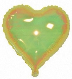 GLOBO FOIL 18P CORAZON IRIDISCENTE AMARILLO