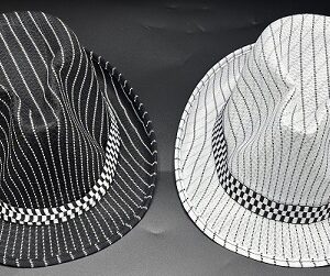 GORRO GUAPO RAFIA LINEAS BLANCO - NEGRO