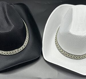 GORRO COWBOY PANAMA BLANCO - NEGRO