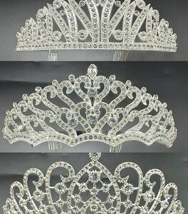 CORONA METAL TIARA CON STRASS 14X5,5 CM