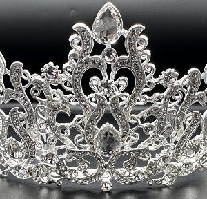 CORONA METAL TIARA CON STRASS 17X8 CM