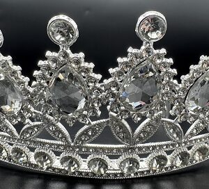 CORONA METAL TIARA CON STRASS 17,5X6,5 CM