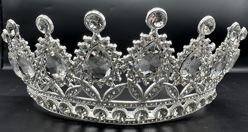CORONA METAL TIARA CON STRASS 17,5X6,5 CM