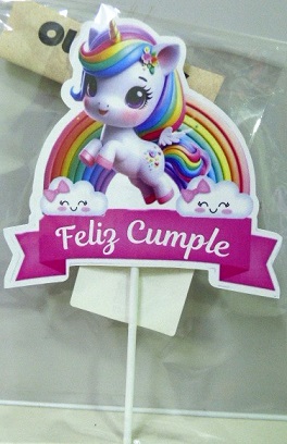 ADORNO PINCHE CARTULINA UNICORNIO