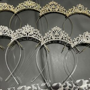 CORONA METAL TIARA CON STRASS ORO / PLATA